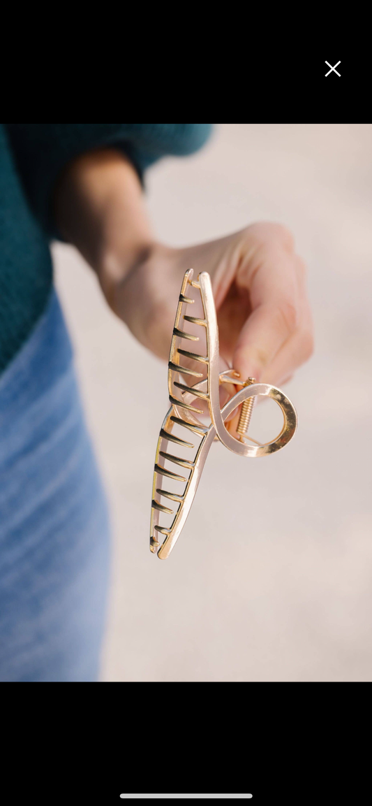 Gold Swirl Claw Clip