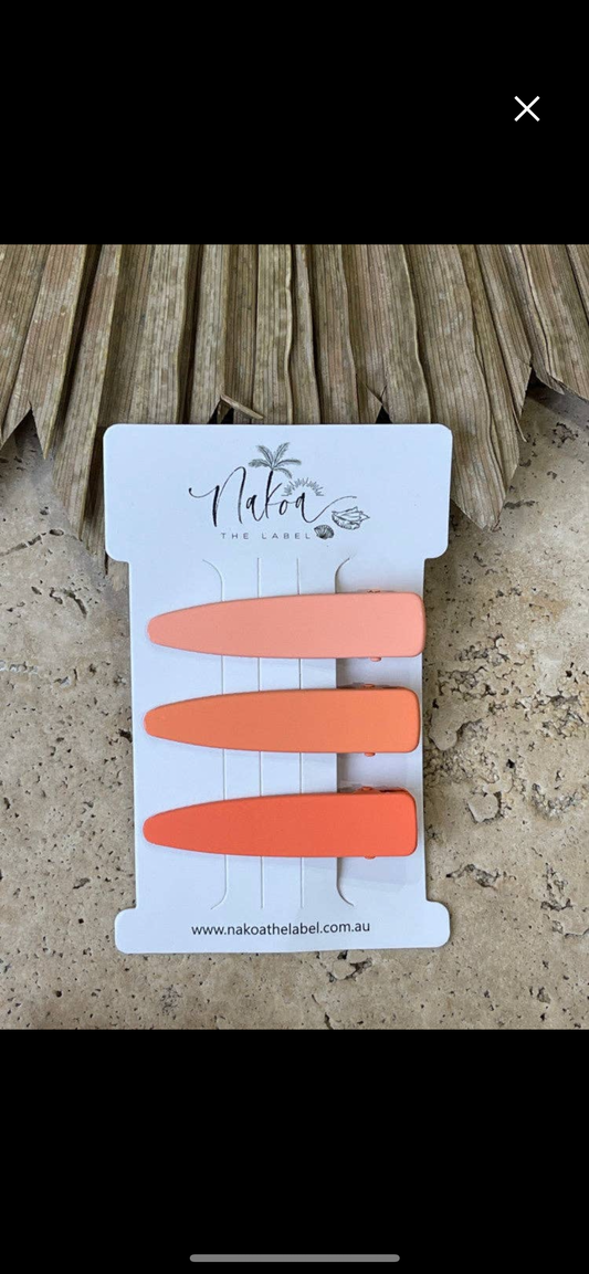 Hair Clips- Orange